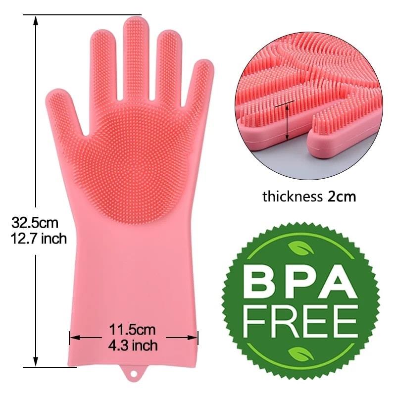 Silicone Washing Gloves (Pair)