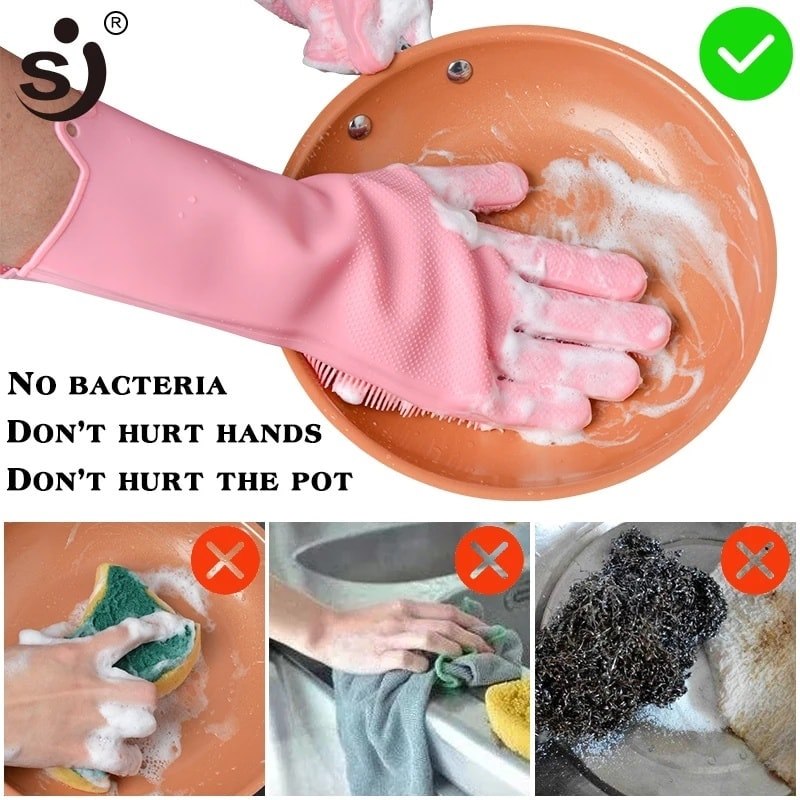 Silicone Washing Gloves (Pair)