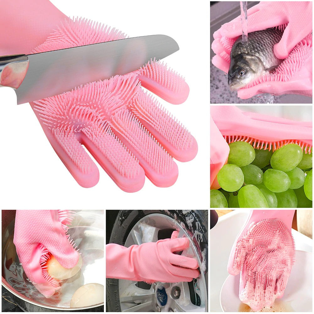 Silicone Washing Gloves (Pair)