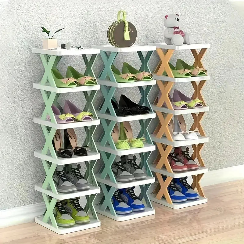 X-Shaped 5 Layer Folding Shoe Rack