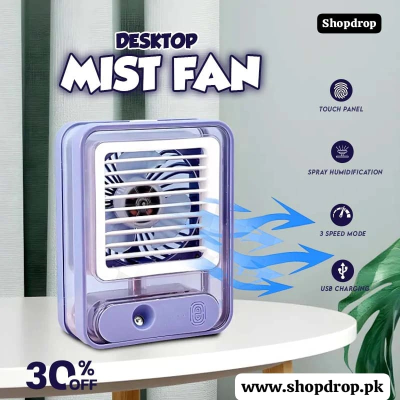 Desktop Humidification Mist Fan (Rechargeable)