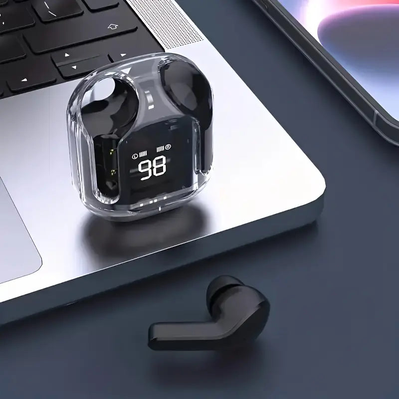 Stylish Transparent TWS True Wireless Earbuds (One Year Warranty)