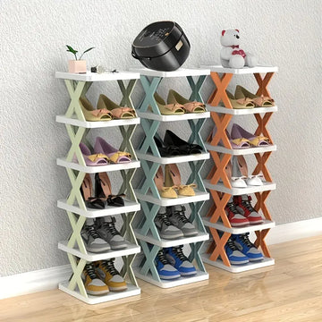 X-Shaped 5 Layer Folding Shoe Rack