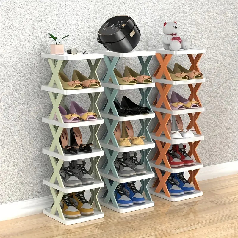 X-Shaped 5 Layer Folding Shoe Rack