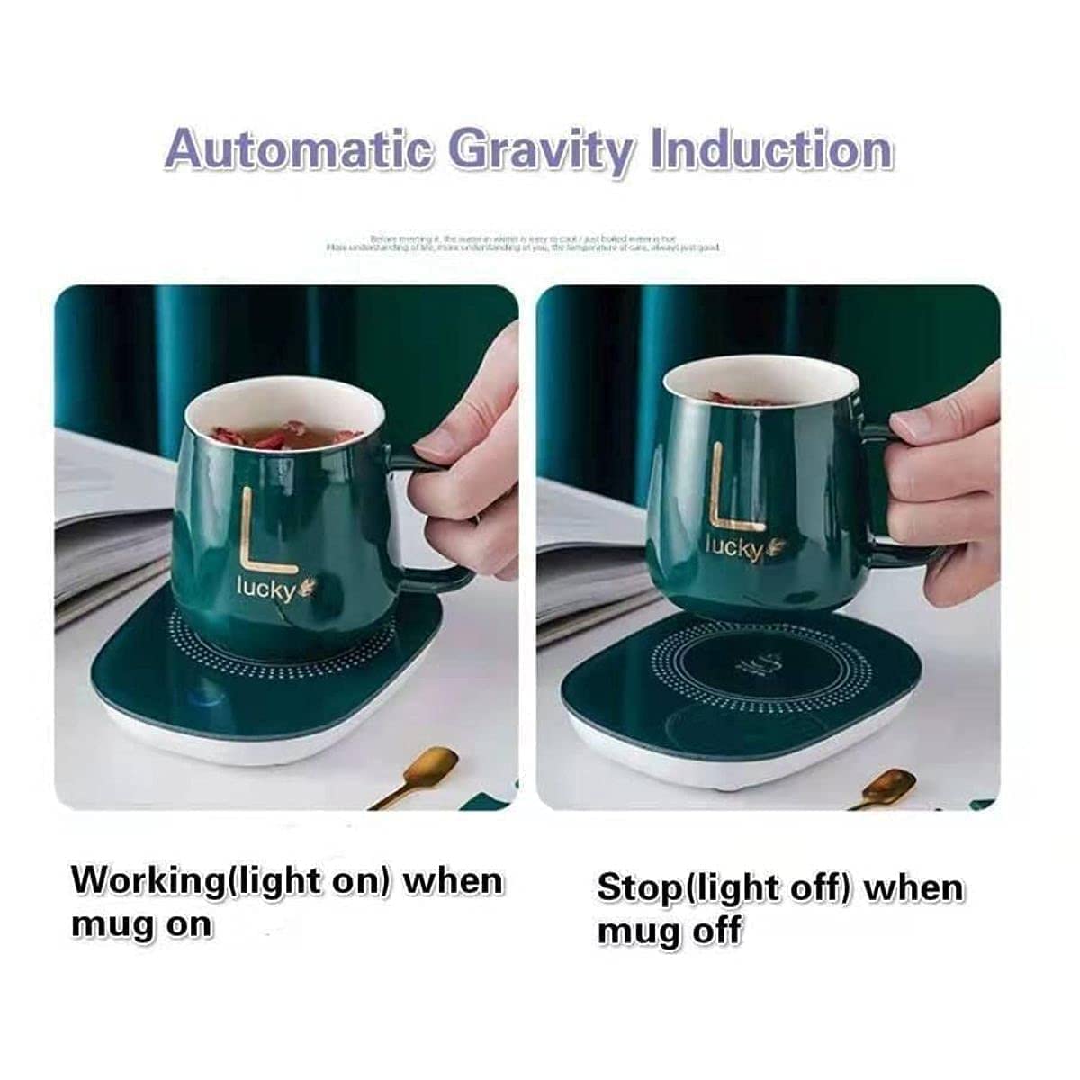 Ceramic Electric Heating Mug Warmer Set (Gift Box Packing)