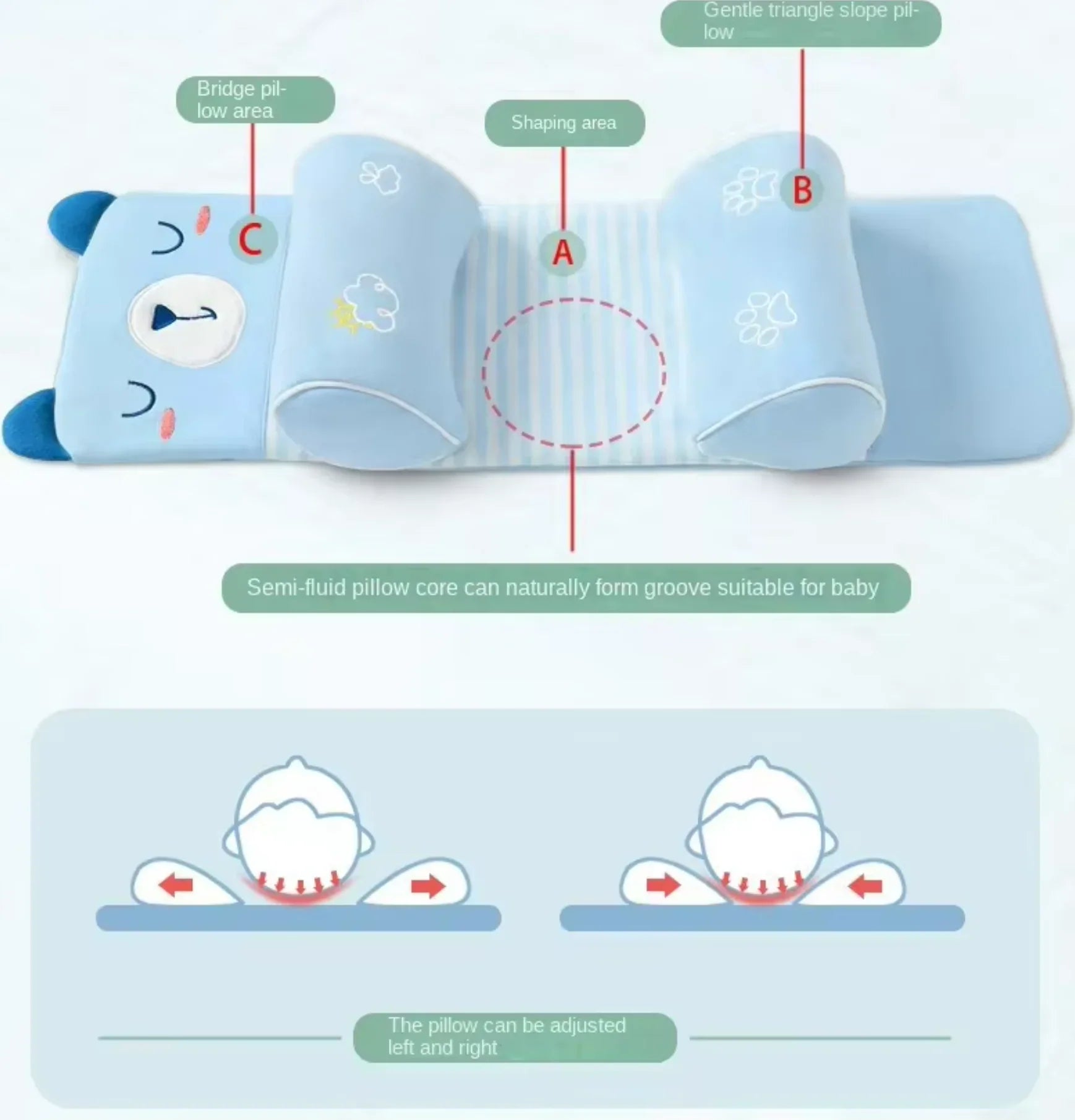 Baby Shaping Head Support Pillow (Imported Quality)