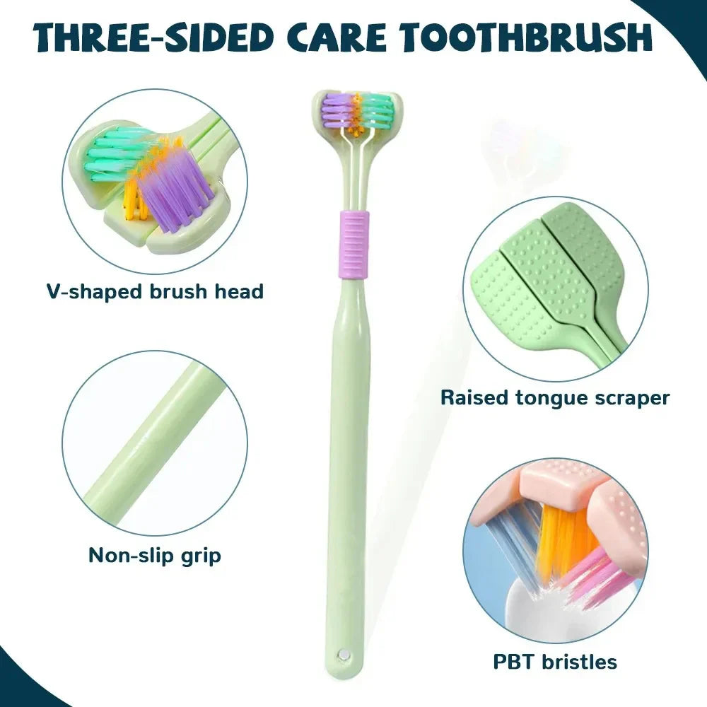 Three-Sided Soft Toothbrush (Pack of Two)