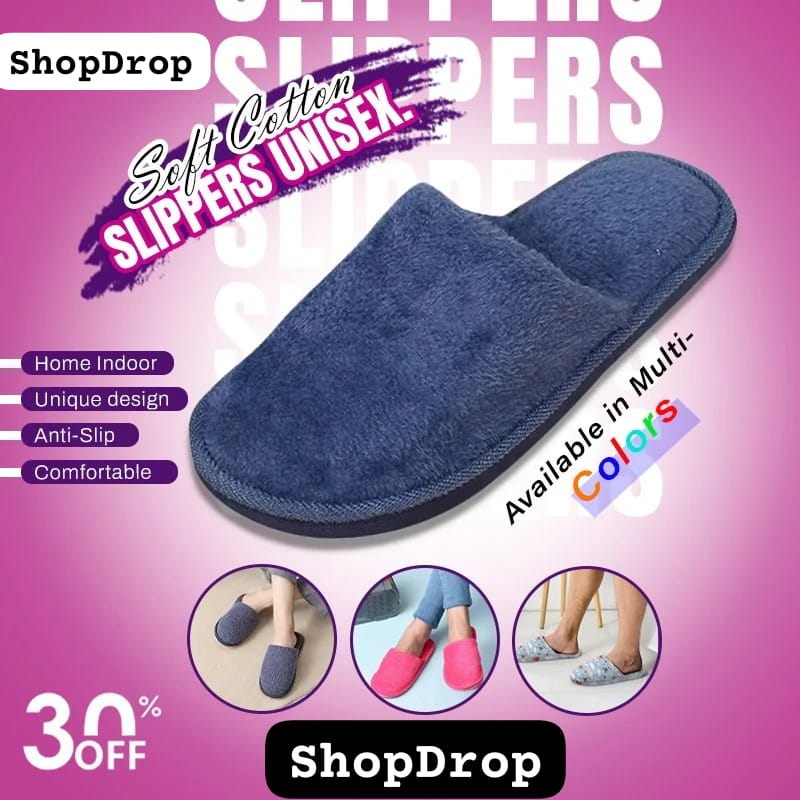 Soft Cotton Slippers (Free Size)