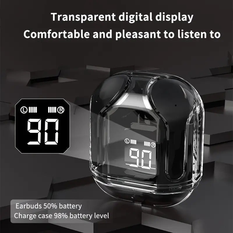 Stylish Transparent TWS True Wireless Earbuds (One Year Warranty)