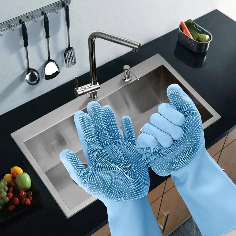 Silicone Washing Gloves (Pair)