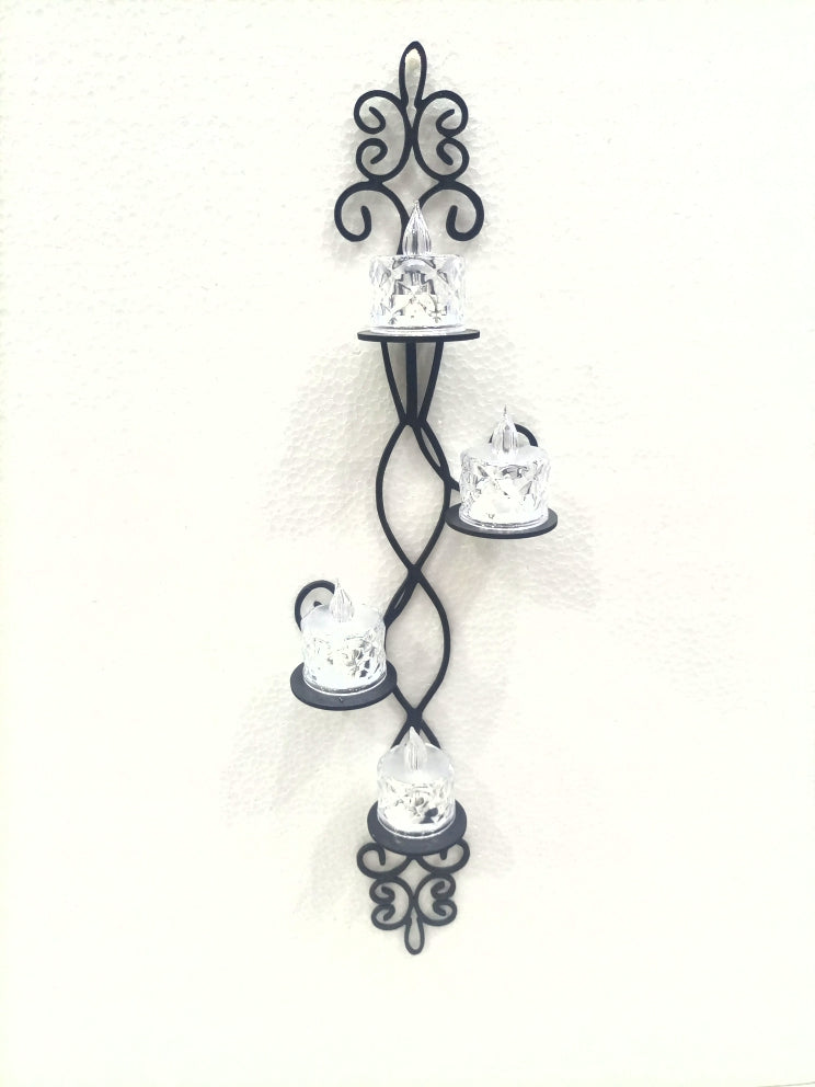 Long Vertical Candle Holder | Wooden Wall Hanging Candle Holder | Long Tea light Wall Mounted Sconces  Candle Holder