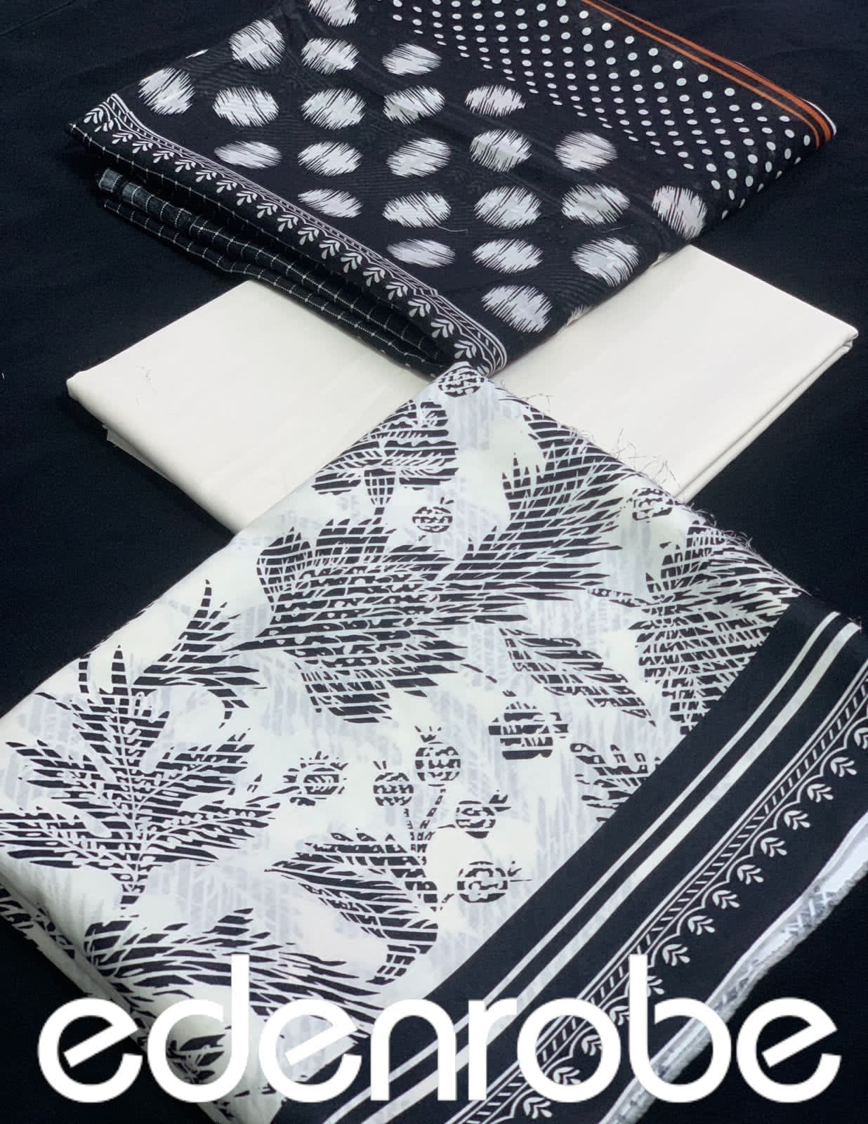 Edenrobe lawn | Unstitched   💯 Original 3pc Printed New Collection