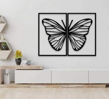 Butterfly wooden art Wall decoration Hanging  MDF wood material  Black color