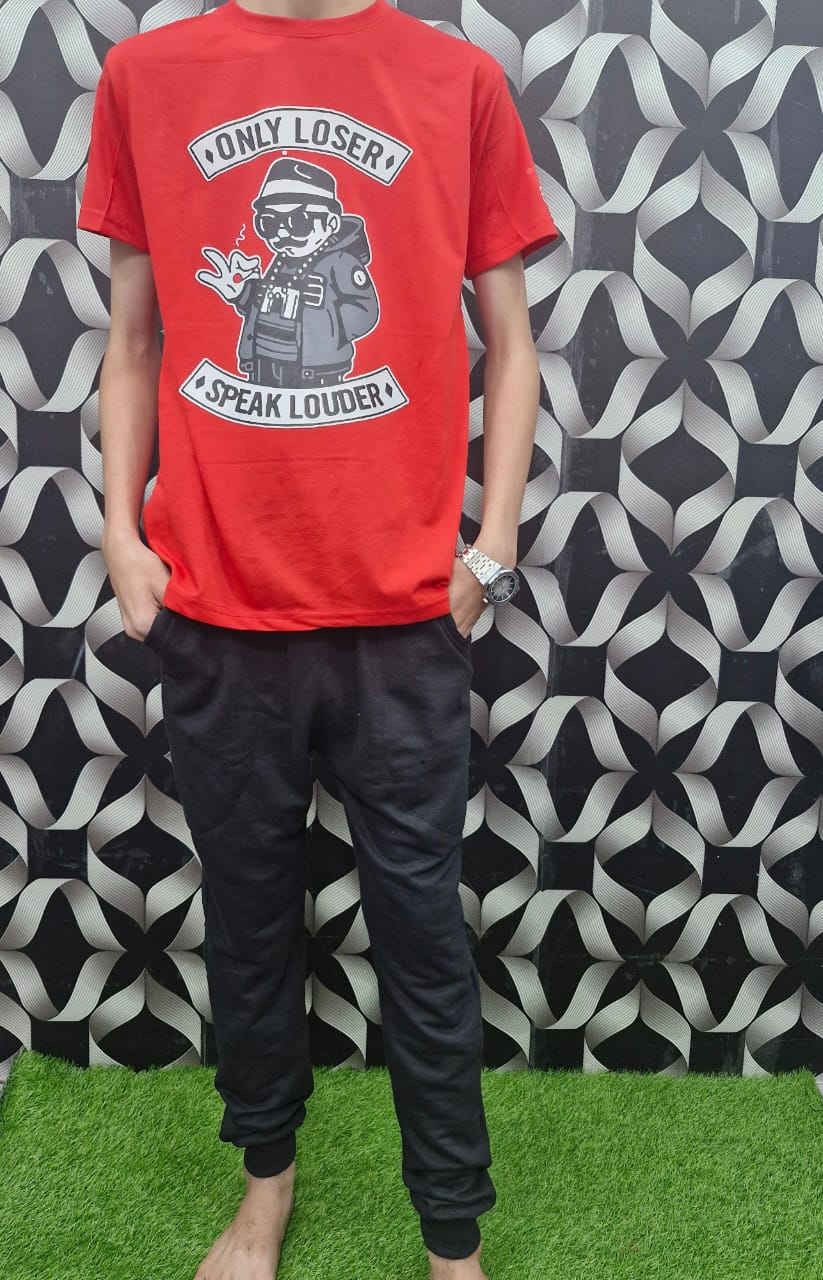 JBi Printed Only Loser Speak Louder  Summer Track suit