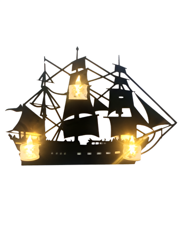 Ship Shaped Candle holder | Wooden Candle Light Holder | Wall Sticker, Wall Decoration