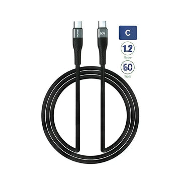 Rofee 502-C Smart &amp; Fast Data Cable 60W 1.2m C2C Aluminum Alloy+TPE Cable Black