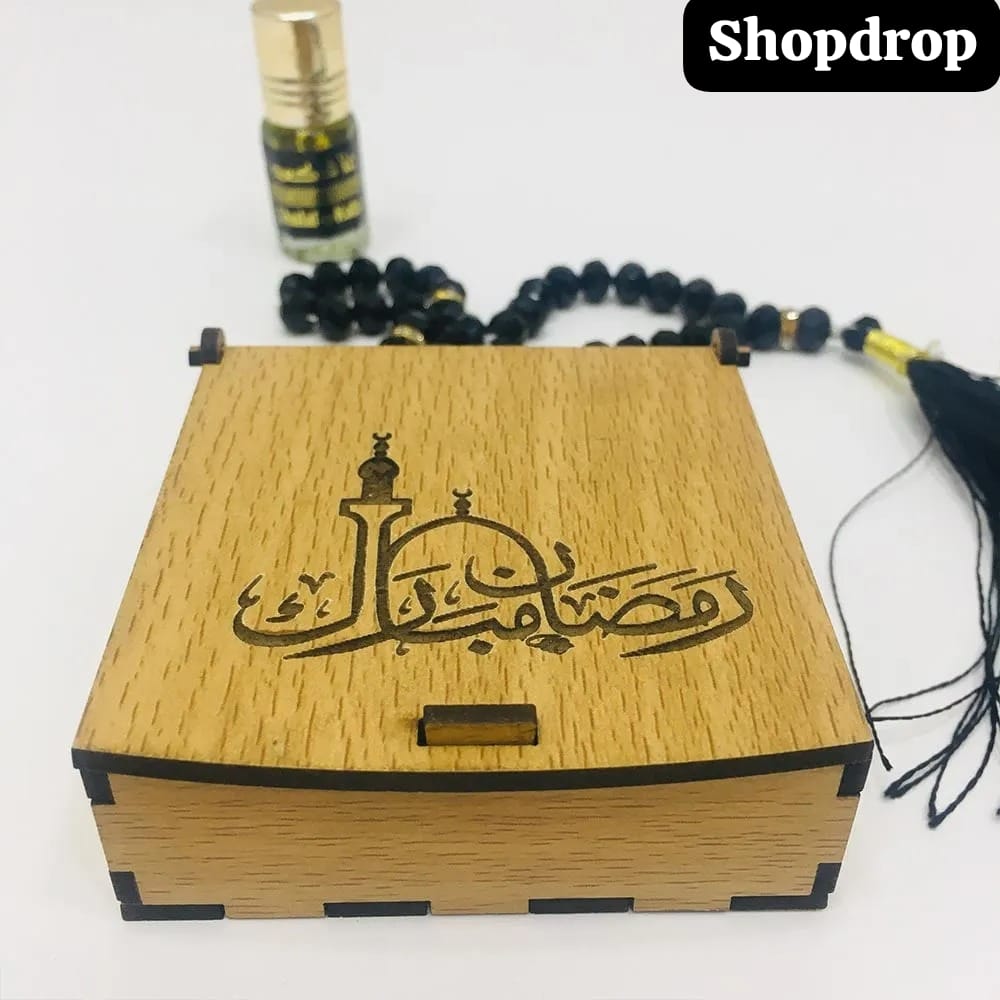 Ramadan Gift Box (Customize Wooden Box with Tasbeeh & Ittar)