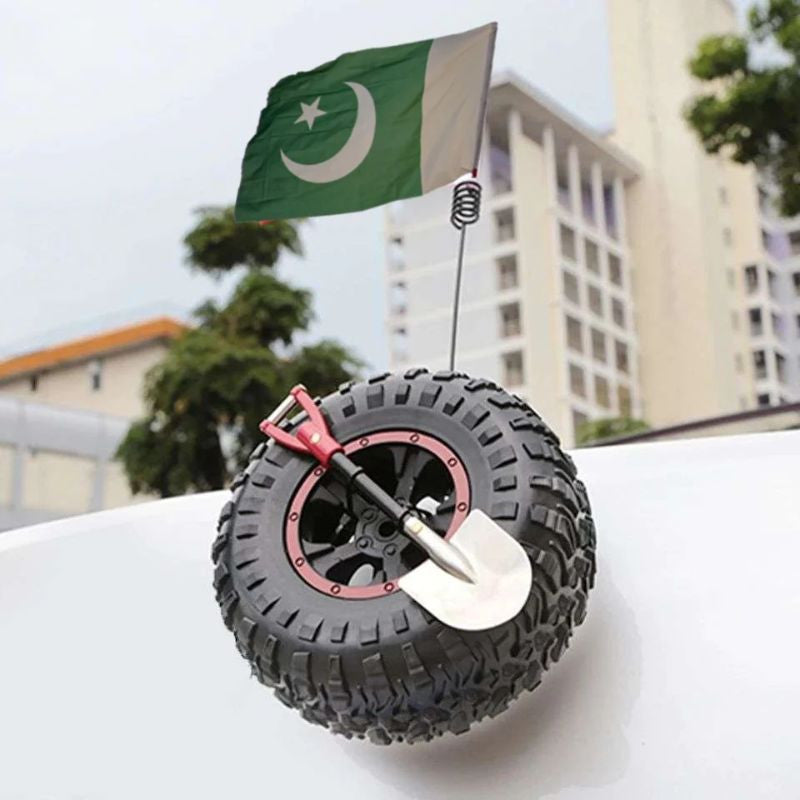 Pakistan Flag with Car Antenna Tire Decoration &amp; Shovel