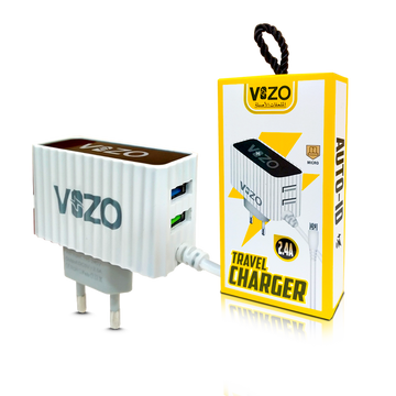 Kw300 2.4A Fast Travel Charger | Android Iphone Phone Charger with Data Cable