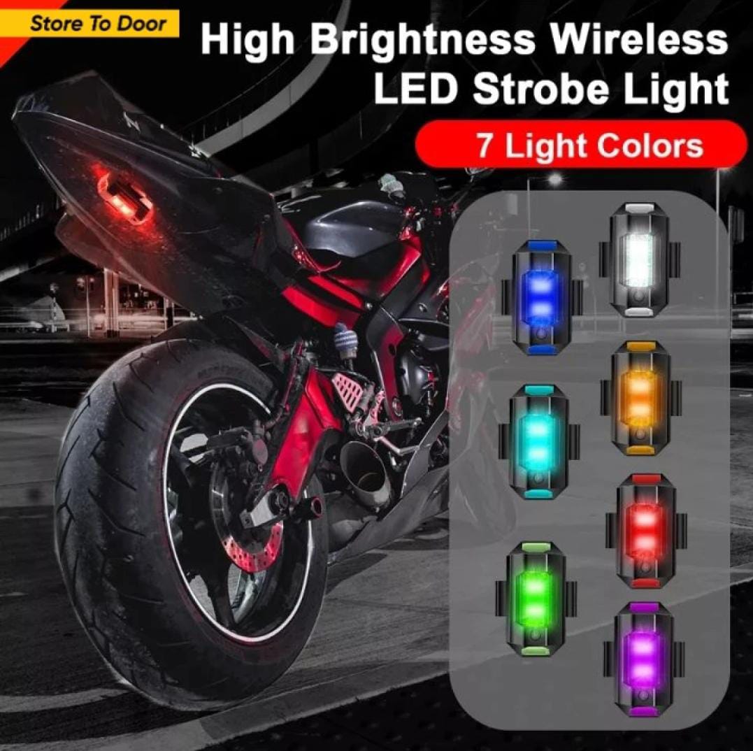 Universal Aircraft Rechargeable Strobe Light For Motorbike &amp; Car In 7 Color (1pcs )